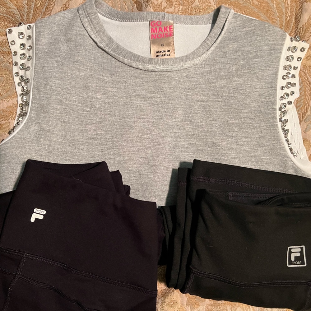 2 pairs Fila workout pants 1 top